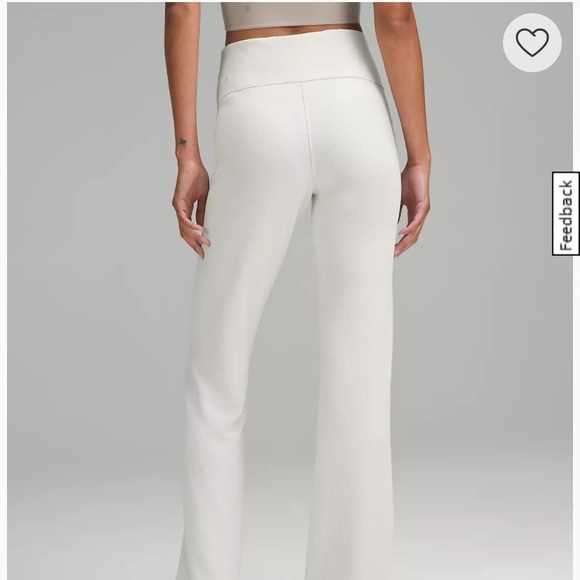 Lululemon ribbed soft streme flare pant in Bone sz 12 - Picture 5 of 5